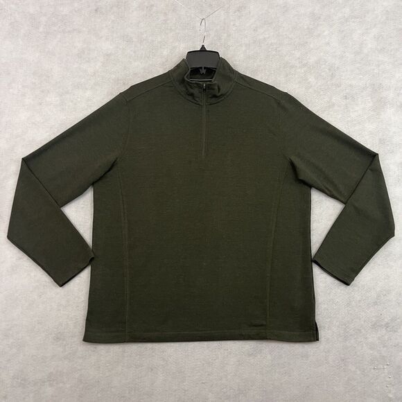 Orvis Quarter Zip Pullover Sweater Mens Size L Green Lightweight Long Sleeve - Picture 3 of 11